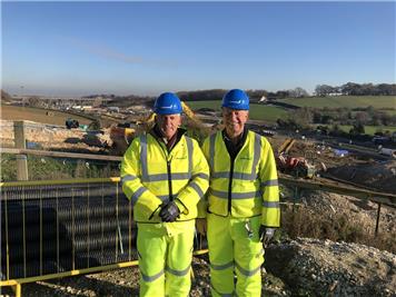  - Borden Chair Cllr Clive Sims and highways lead Cllr John Fassenfelt visit to the Grahams M2/J5 site